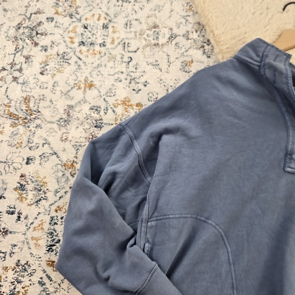 Aerie Blue Button Pullover Sweatshirt Women XL - Picture 2 of 8